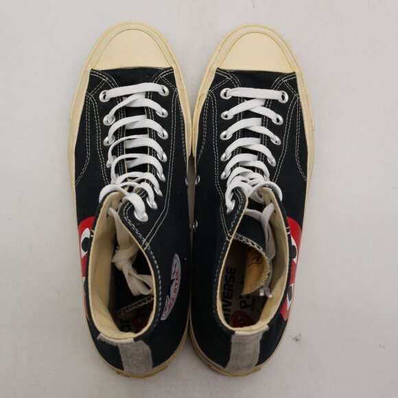 Converse All Star 70 Hi Play Comme des Garcon Men's 10 Women's 12 Black Sneakers - Picture 7 of 9
